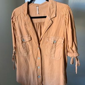Free People Safari Babe Top, size large, coral